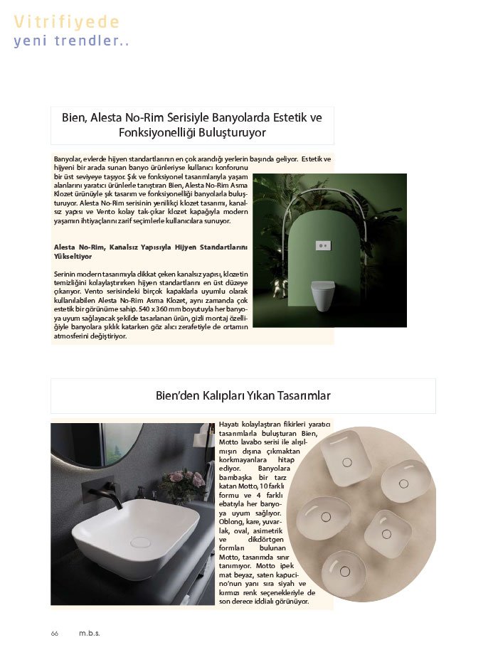 mutfak banyo seramik Dergisi Vitfiriyede Yeni Trendler